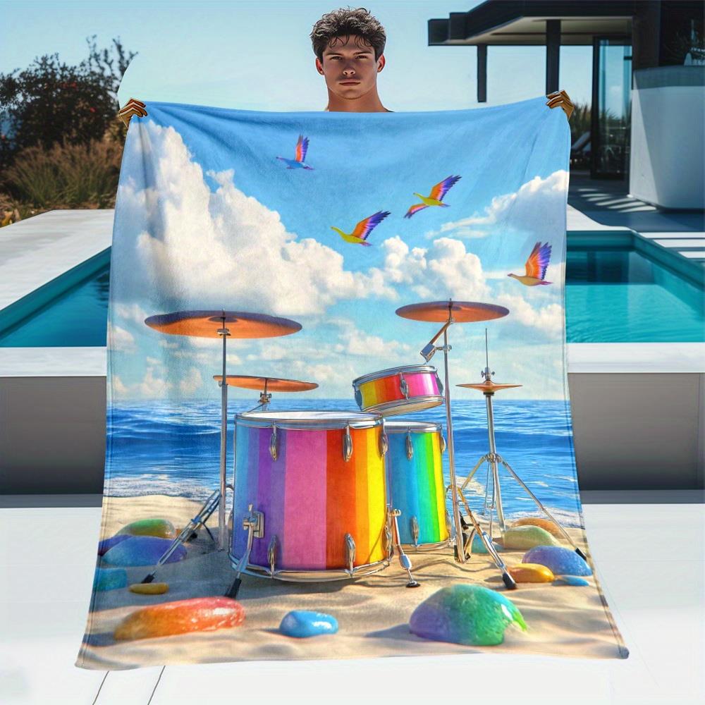 Home Textiles Towel Set - Helles Strand-Trommel-Set-Design, Polyesterfaser-Filzteppich für Heimdekoration, Reisen,