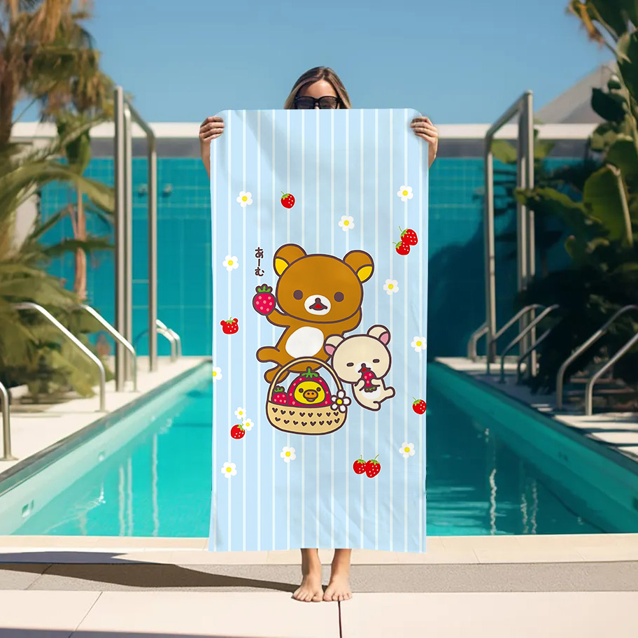 Home Textiles Towel Set - Großes Badetuch Rilakkuma Strandtücher Badezimmer Spa