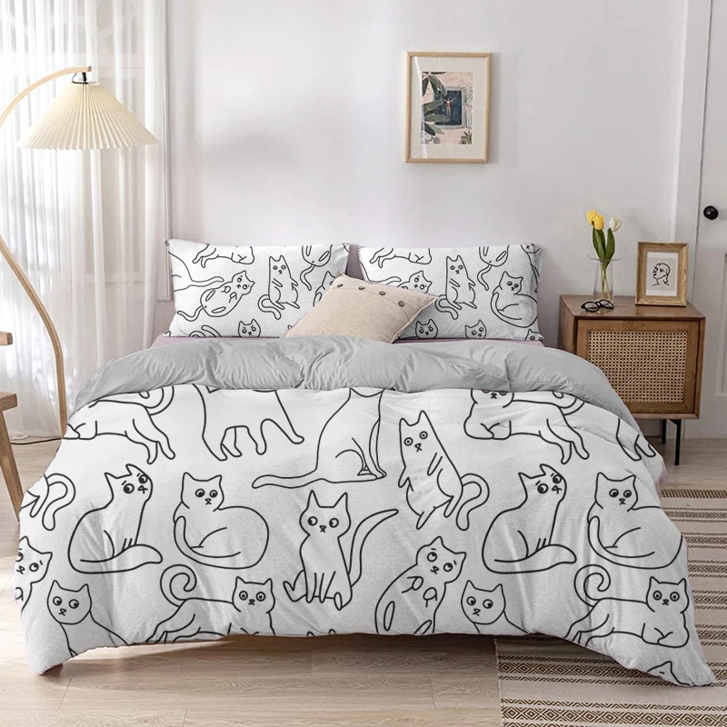 Cartoon Katze Bettbezug-set Ca – Linen Duvet Cover Bewertung und Preis