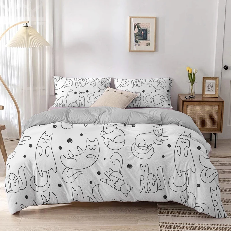 Cartoon Katze Bettbezug-set Ca – Linen Duvet Cover Bewertung und Preis